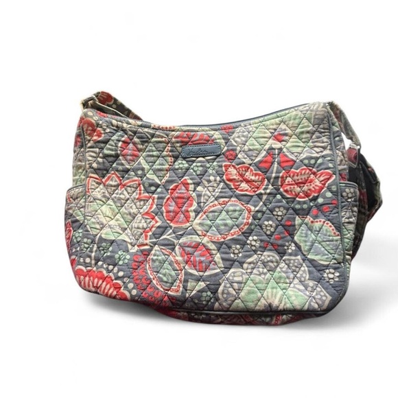 Vera Bradley Blue Floral Quilted Shoulder Bag Retired Pattern - Picture 2 of 10